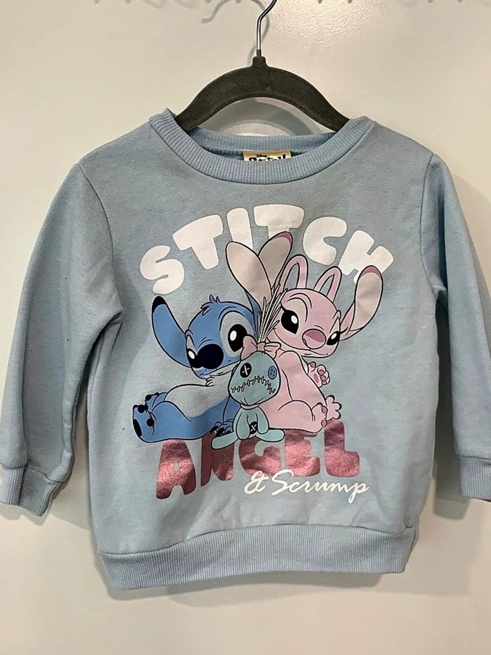 Disney Stitch Sweatshirt Girls 2T Blue & Pink